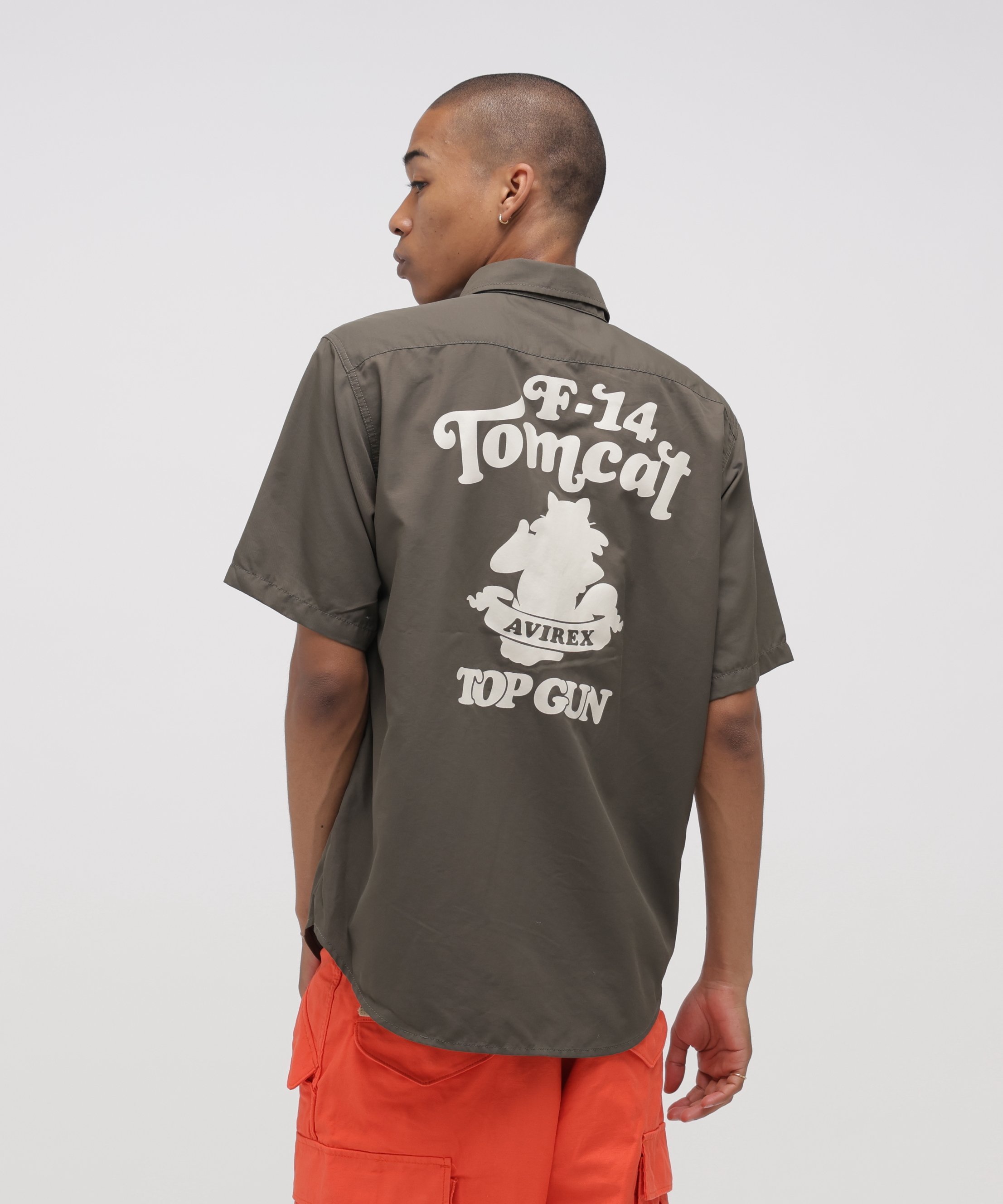 《WEB&DEPOT限定》S/S TOM CAT SILHOUETTE SHIRT アヴィレックス トップス シャツ・ブラウス グリーン カーキグリーン ネイビー
