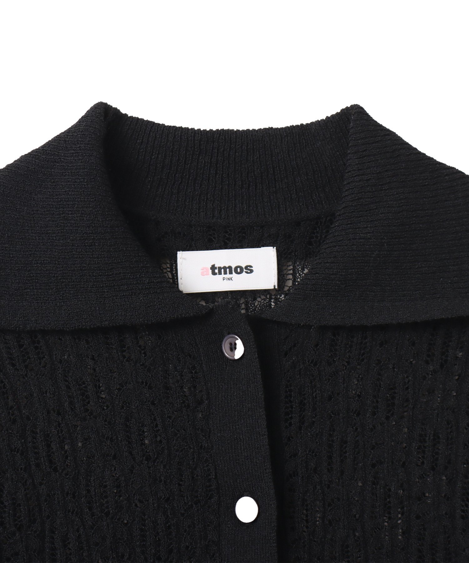 atmos pink atmos pink See-Through Knit Cardigan BLACK アトモス トップス ニット ブラック