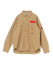 A BATHING APE BAPE RELAXED FIT BOYSCOUT SHIRT M ア ベイシング エイプ トップス シャツ ブラウス ベージュ ブラック【送料無料】