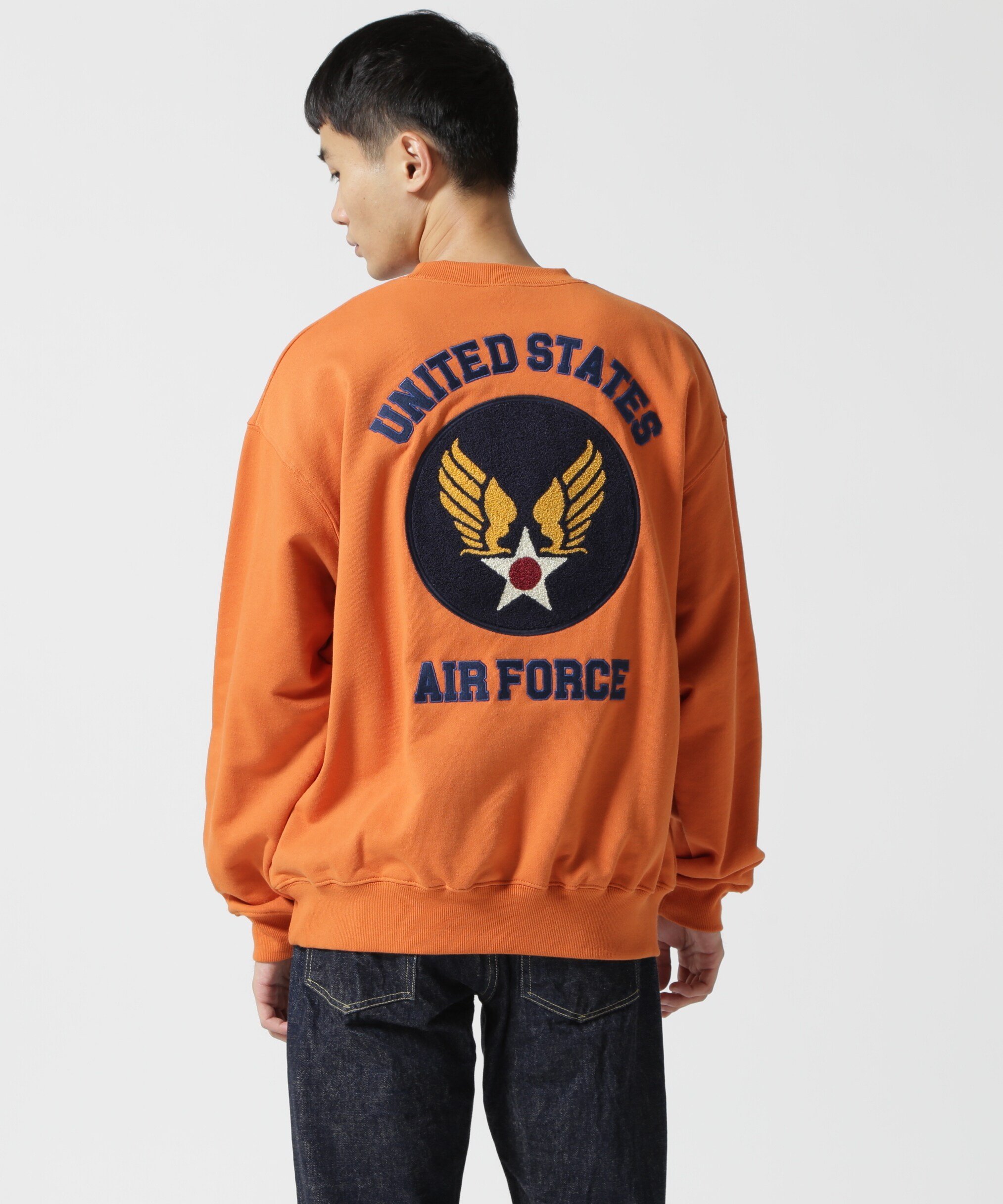 AVIREX 《WEB&DEPOT限定》SAGARA AIRFORCE CREWNECK SWEAT / サガラ エアフォース クルーネック スウェット アヴィレックス トップス スウェット・トレーナー オレンジ ネイビー グレー ホワイト