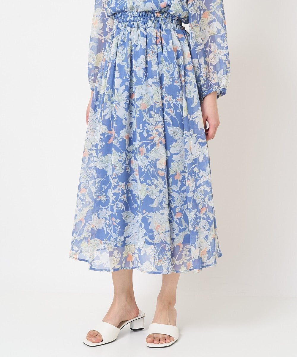 【SALE/50%OFF】MK MICHEL KLEIN(小さいサイズ) 【小さいサイズ】花柄シフォンスカート/丈の長さが選べる/洗える メゾンドゥサンク スカ...
