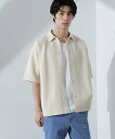 【SALE/10%OFF】NANO universe WEB限定/エアーニットレギュラーカラーシャツ 半袖 ナノユニバース トップス ニット ブラック ブルー ...