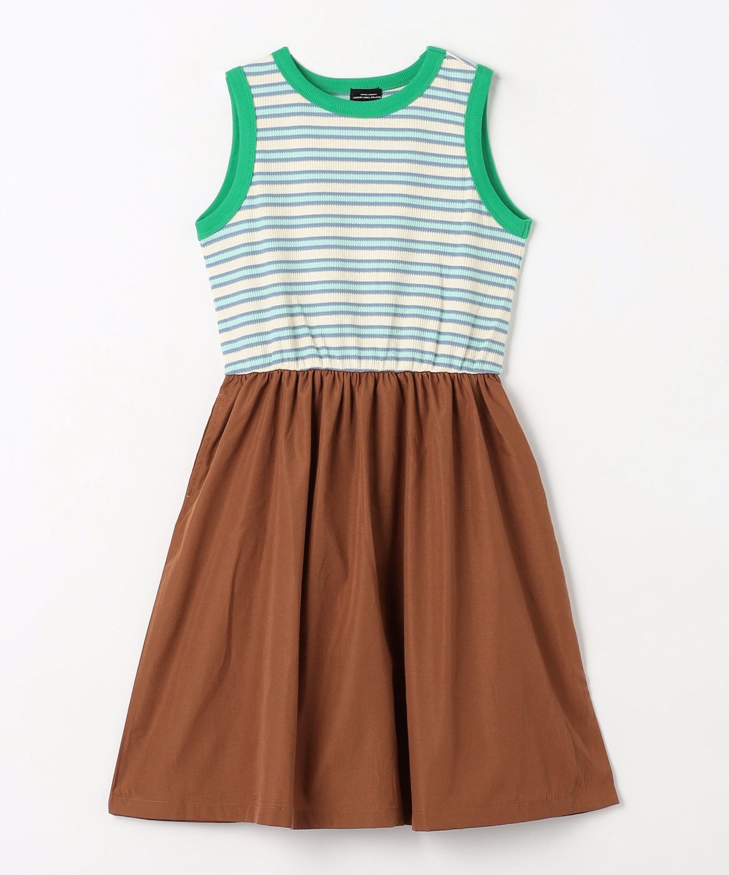 【SALE／60%OFF】UNITED ARROWS green label relaxing TJ ワッフルボーダー*スカート ノースリーブ ワンピース / キッズ 100cm-130cm ユナイテッドアローズ アウトレット ワンピース・ドレス ワンピース ブラウン ブラックのサムネイル