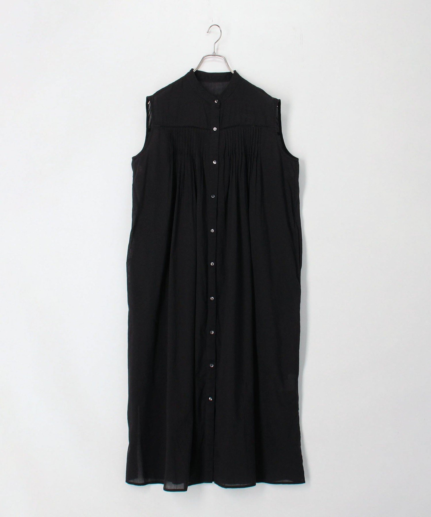 【SALE／60%OFF】fredy couleur コットンボイルノースリーブワンピース フレディ アンド グロスター ワンピース・ドレス ワンピース ホワイト ブラック