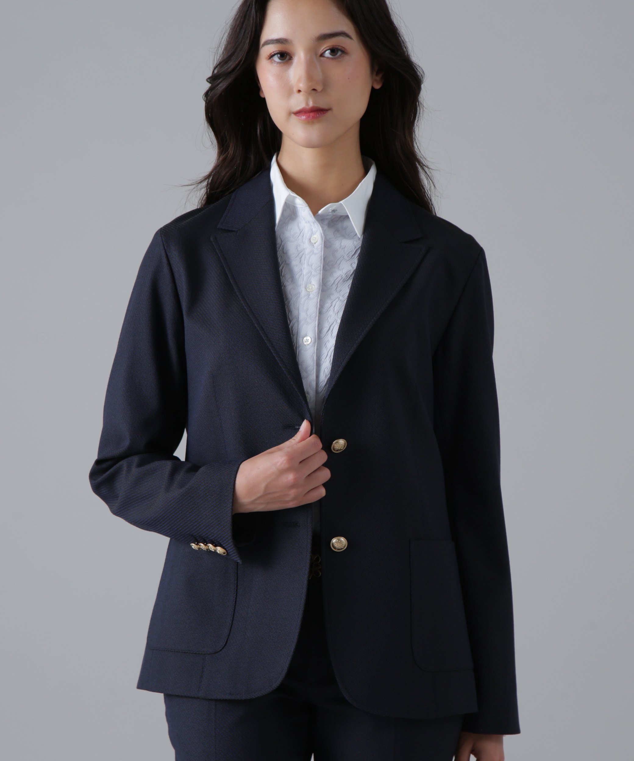 St ANDREWS シャンブレーカルゼジャケット (WOMENS) セントアンドリュース ジャケット・アウター その他のジャケット・アウター ネイビー ブラウン