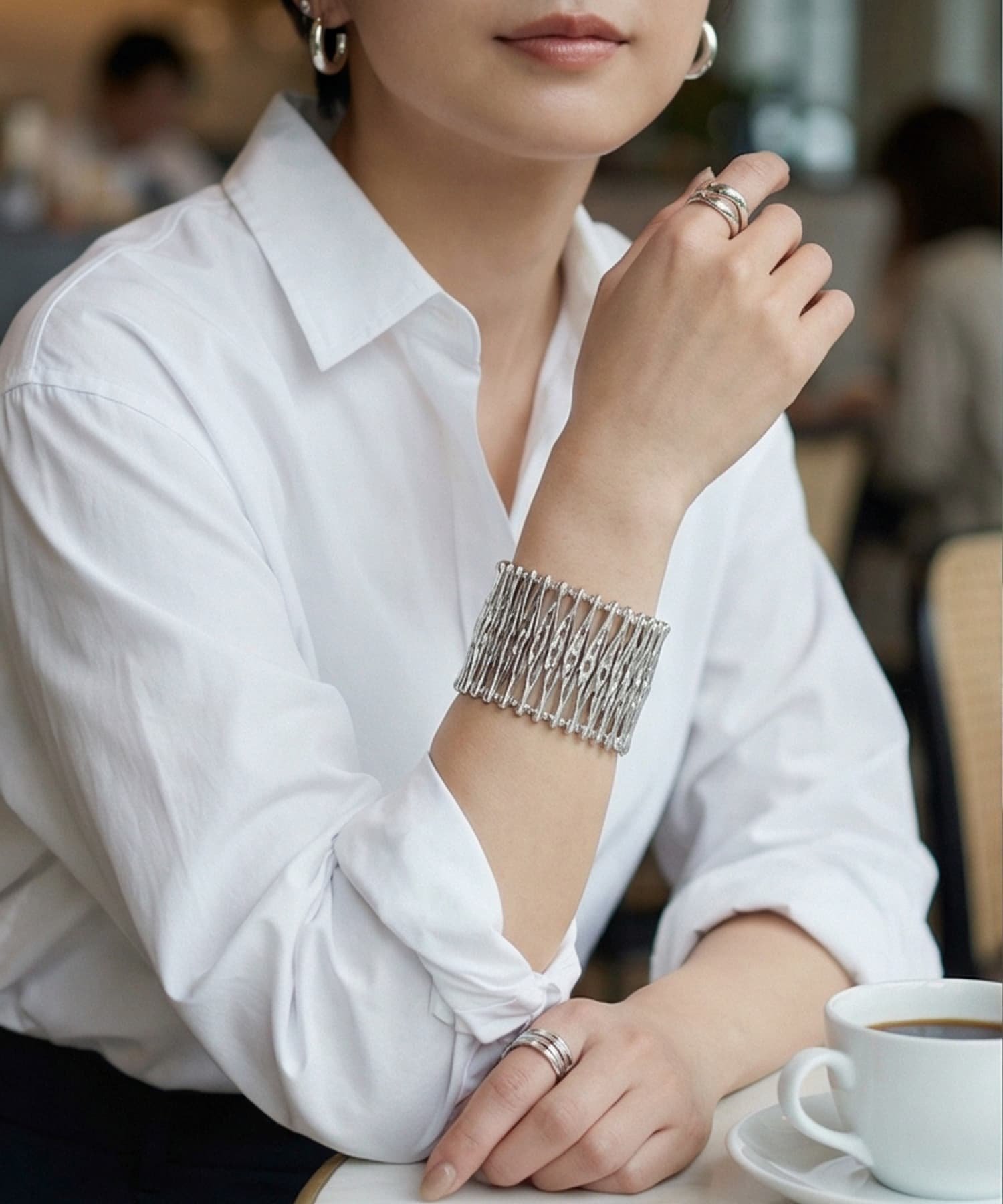 STYLE DELI ハンドメイドテンションバングル スタイルデリ アクセサリー・腕時計 ブレスレット・バングル シルバー【送料無料】