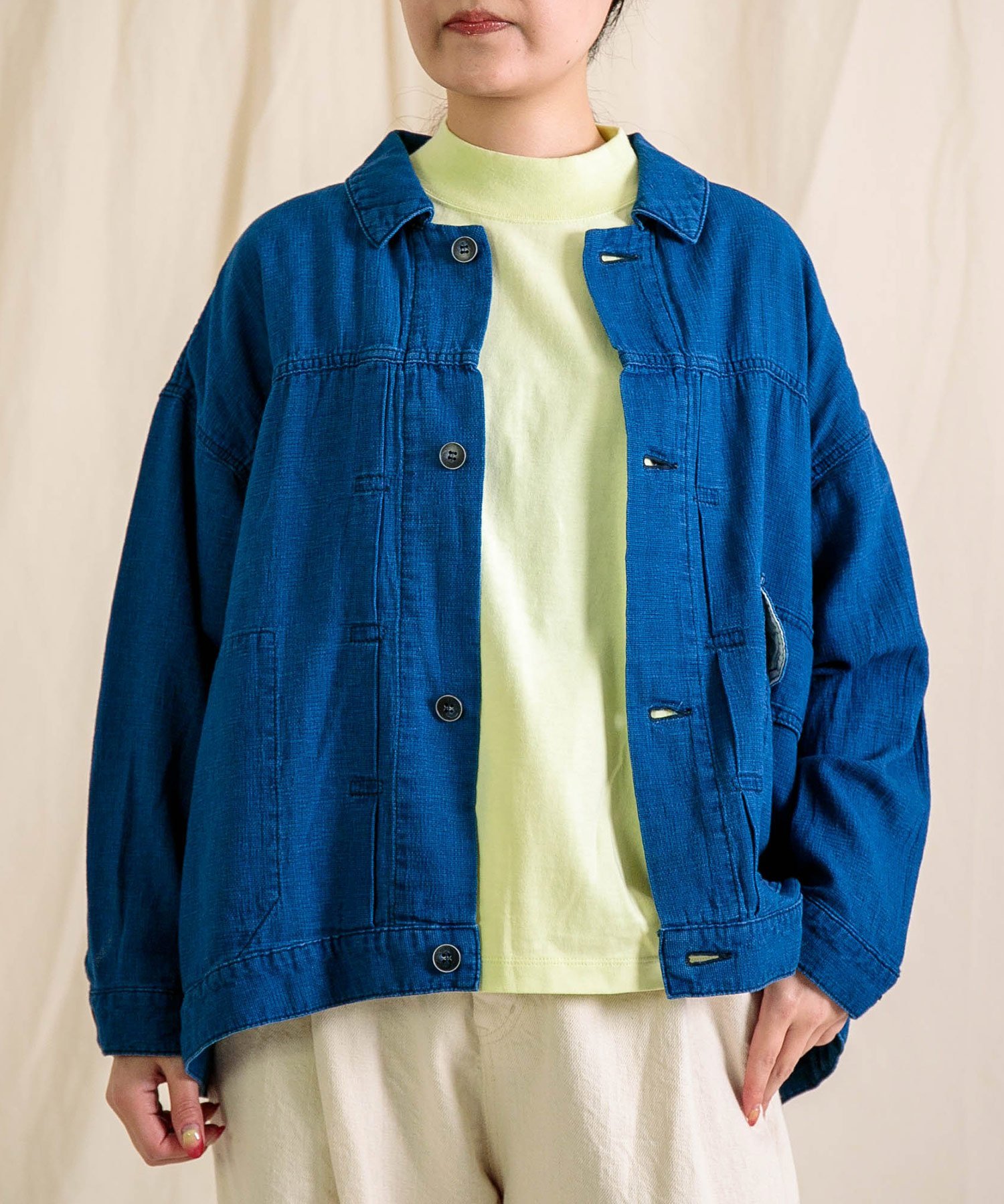 Brocante コットンインディゴパナマ アンプリッセジャケット ドミンゴ ジャケット・アウター カバーオール・ワークジャケット ブルー【送料無料】