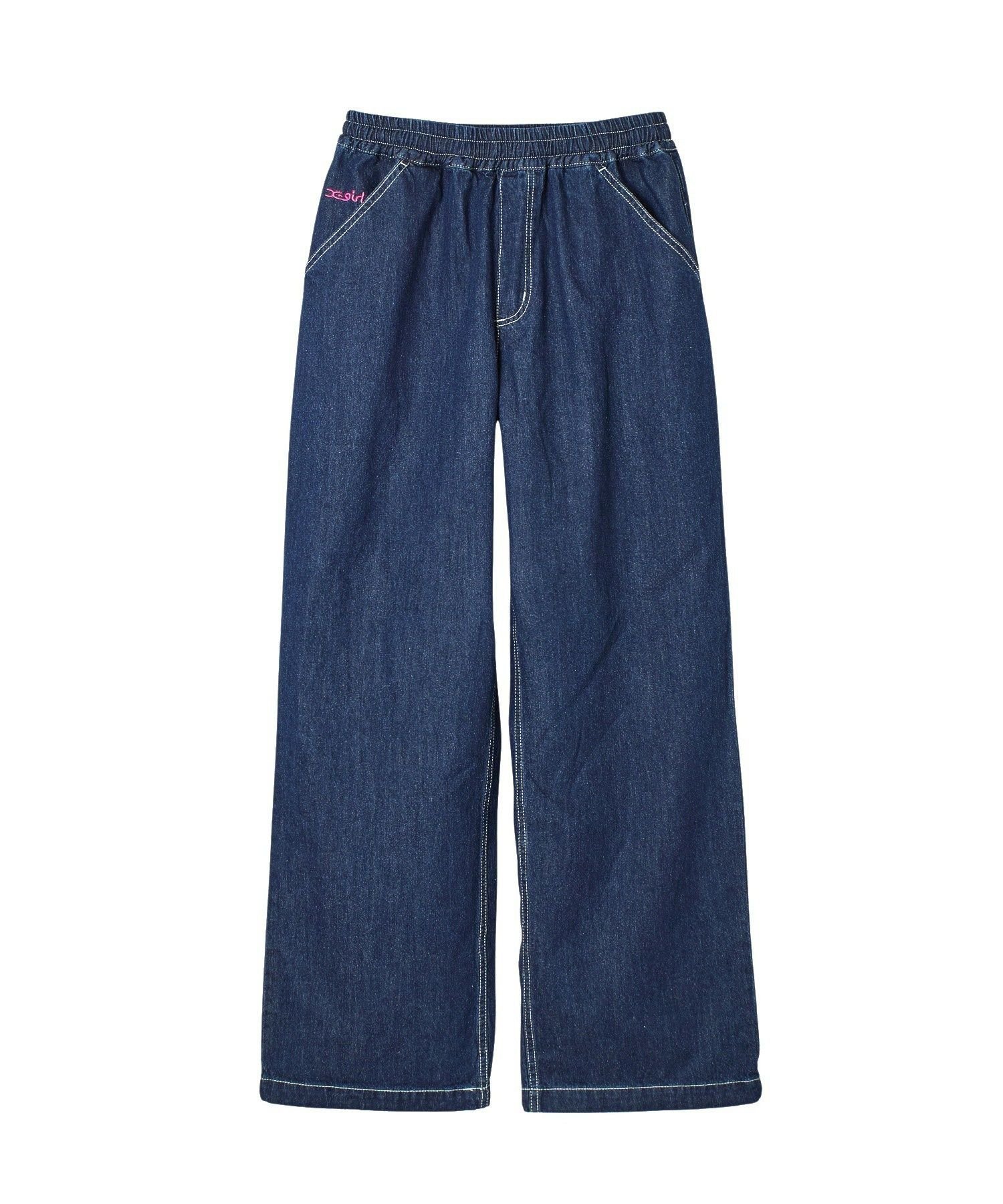 X-girl FACE LABEL POCKET EASY PANTS エックスガール パンツ その他のパンツ ピンク ネイビー