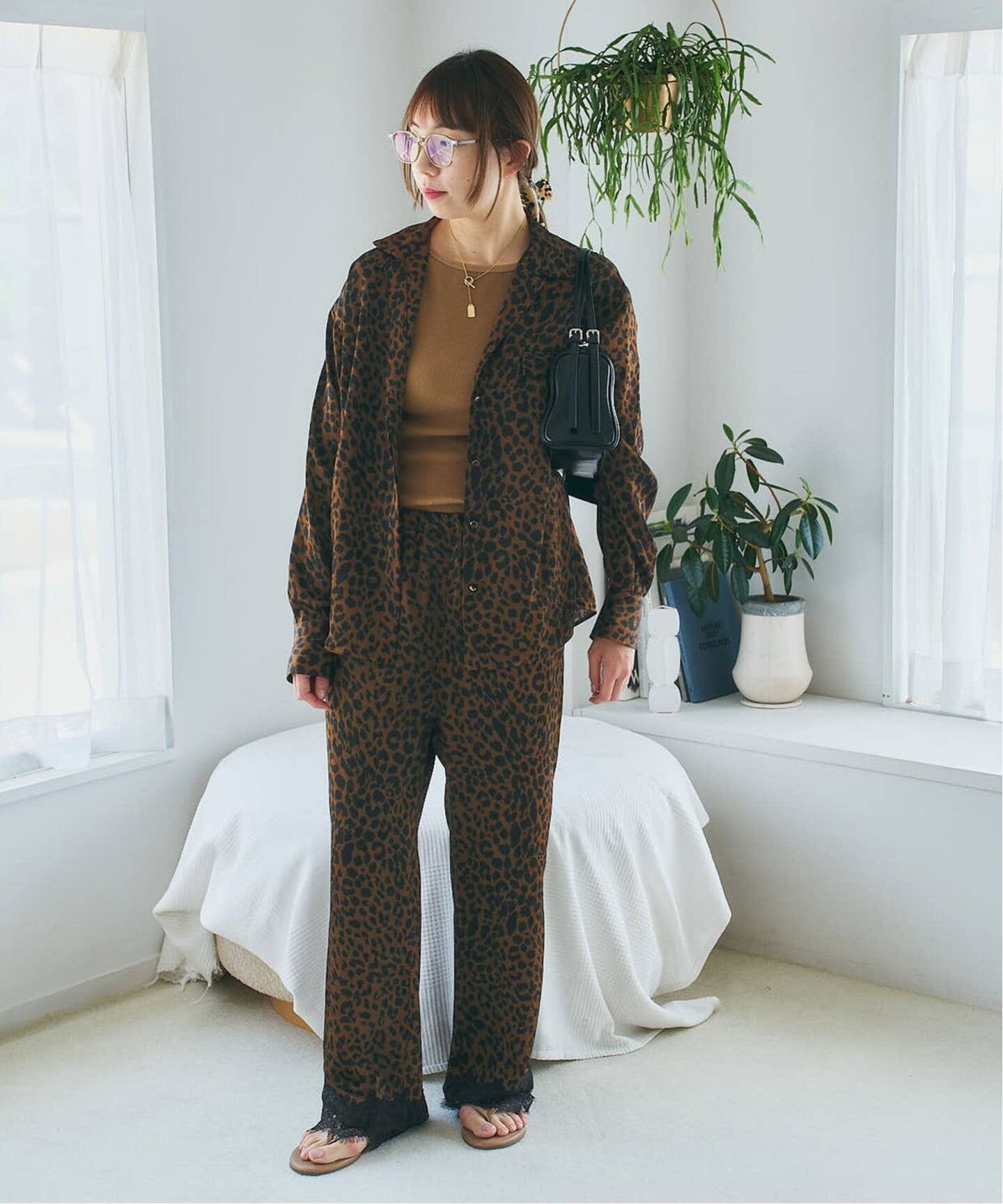 U by SPICK&SPAN ARCHIVE STANCE/アーカイブスタンス leopard dolman shirt ユーバイスピックアンドスパン トップス シャツ・ブラウス ブラウン