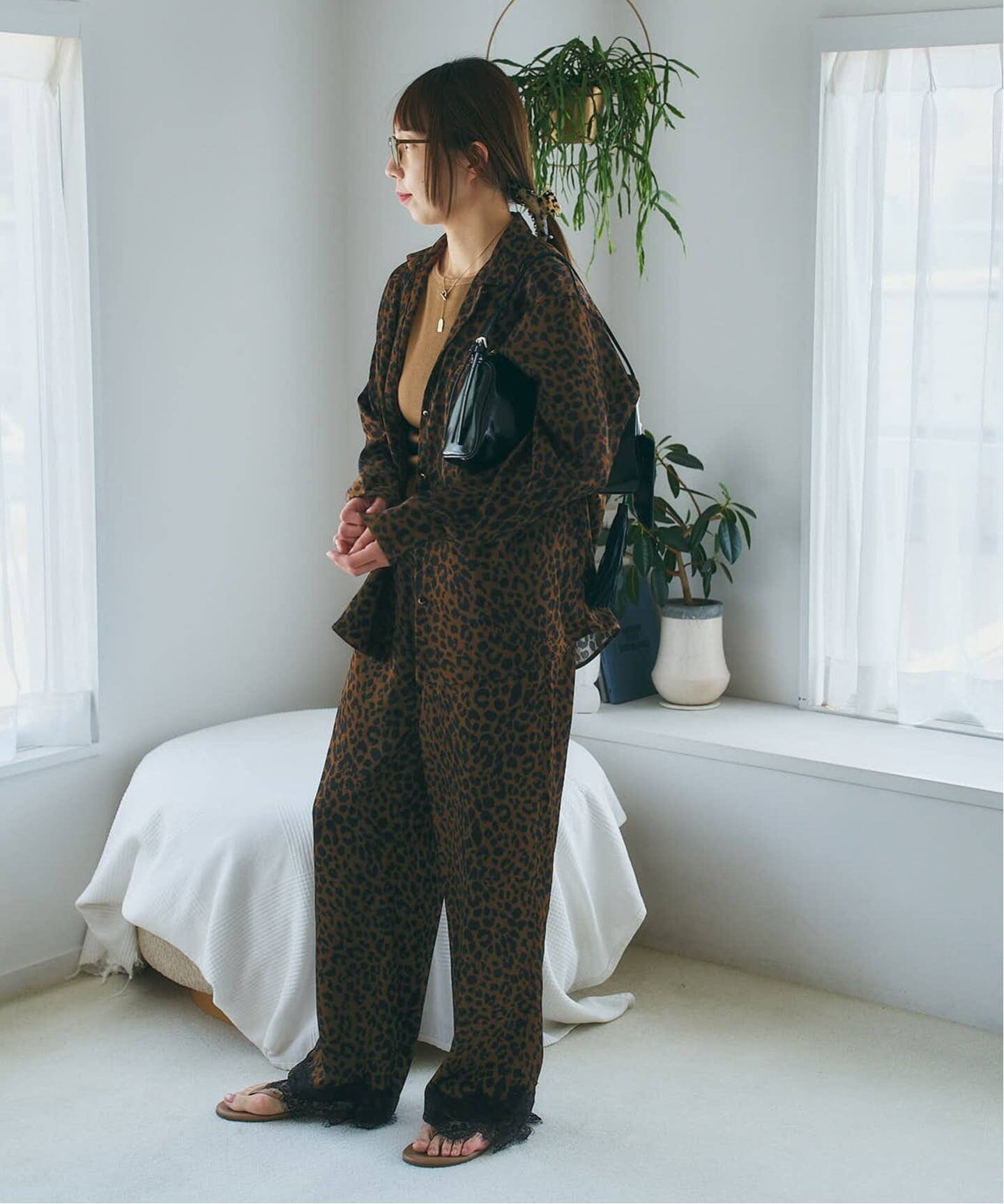 U by SPICK&SPAN ARCHIVE STANCE/アーカイブスタンス leopard dolman shirt ユーバイスピックアンドスパン トップス シャツ・ブラウス ブラウン