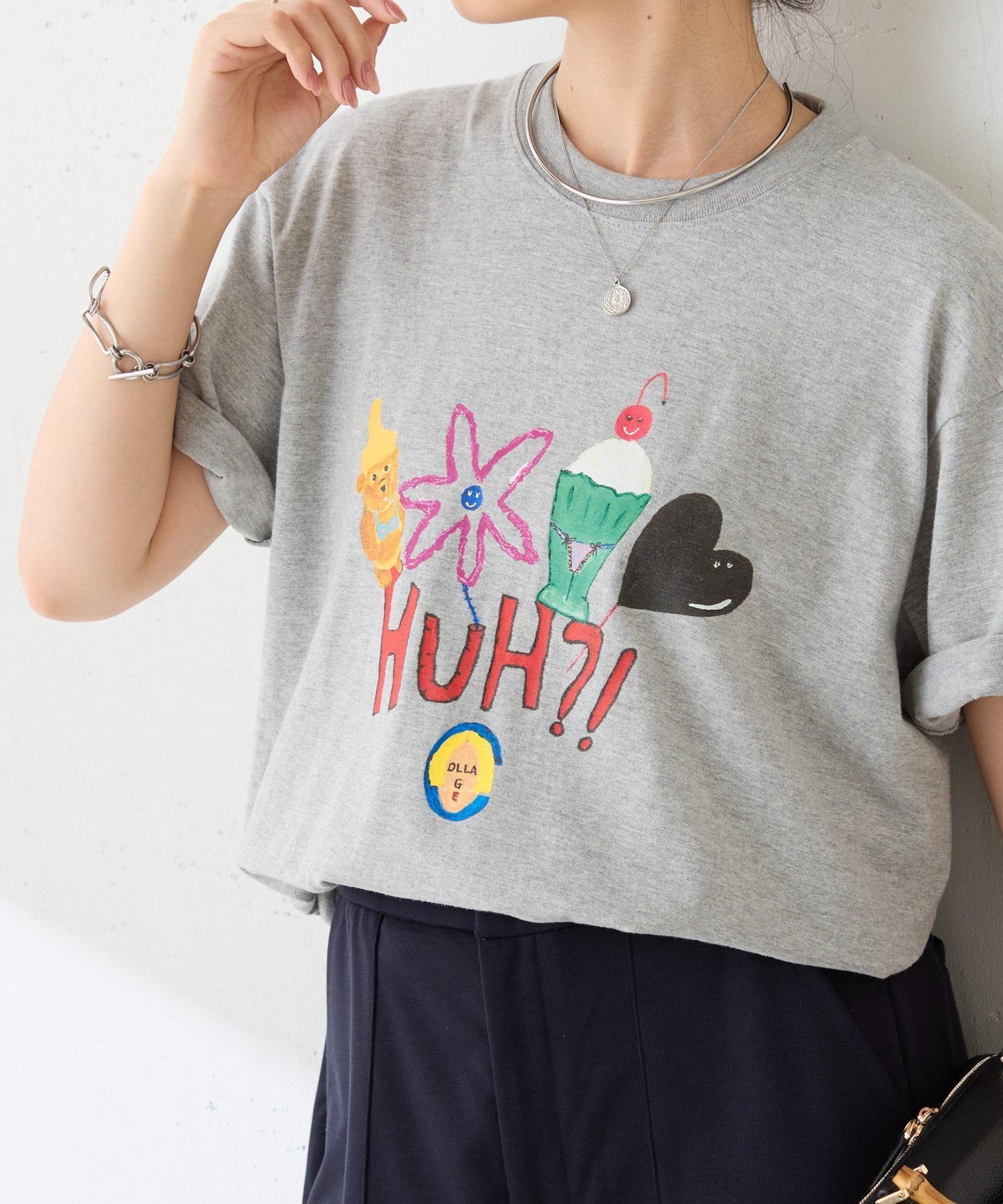 《コラボアイテム》The NERDYS x COLLAGE Tシャツ コラージュガリャルダガランテ トップス カットソー・Tシャツ ブラウン