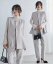 【SALE/10%OFF】Ranan ペプラムベストセットアップ ラナン スーツ・フォーマル セットアップスーツ ベージュ ブラック【送料無料】