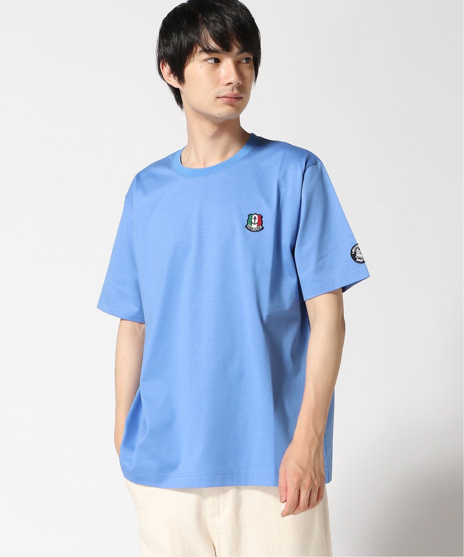 SINA COVA SINA COVA/(M)半袖バックプリントTシャツ シナコバ トップス カットソー・Tシャツ ホワイト ブルー