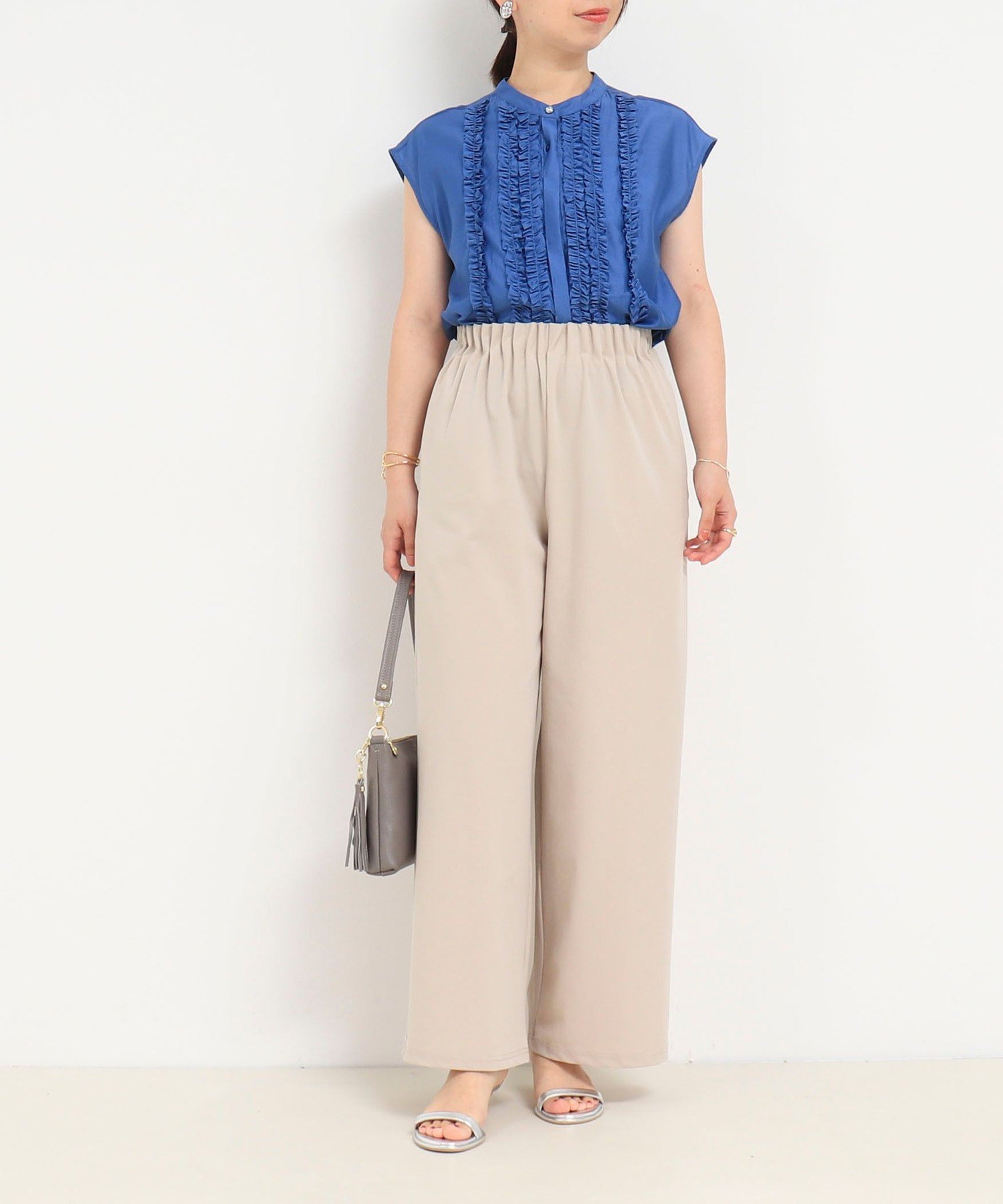 【SALE／40%OFF】MICO COULIER CICA配合サークルストレッチワイドパンツ ノーリーズ パンツ その他のパンツ ベージュ ブラック【送料無料】