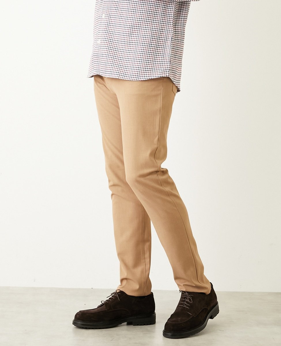 MEN'S MELROSE ハイファンクションツイル スリムテーパード5ポケットパンツ メンズメルローズ パンツ その他のパンツ ベージュ グレー ネイビー ブラック