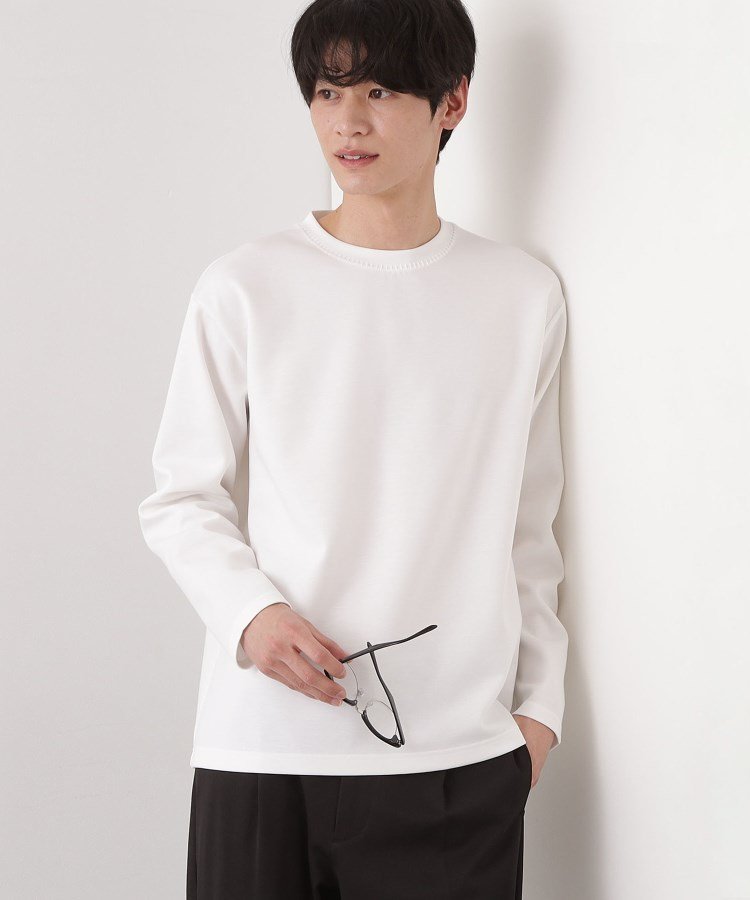 THE SHOP TK 【首元にさりげないアクセント】ステッチダンボールプルオーバー ザ ショップ ティーケー トップス カットソー・Tシャツ ピンク ブラック ホワイト