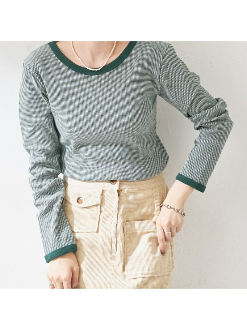 Discoat ボーダーリンガーロングスリーブ ディスコート トップス その他のトップス グリーン パープル ブラウン ブラックのサムネイル