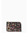 ケイト・スペード ニューヨーク 【SALE／65%OFF】kate spade new york スカイラー スプレンディッド ディッツィー プリント ミディアム L-ジップ カード ホルダー ケイトスペードニューヨーク 財布・ポーチ・ケース 名刺入れ・カードケース ブラック【送料無料】