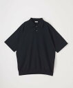 Steven Alan ＜Steven Alan＞ 60ハイツイスト ショートスリーブ ニット ポロシャツ -LOOSE ビューティー＆ユース ユナイテッドアローズ トップス ポロシャツ ブラック グレー【送料無料】