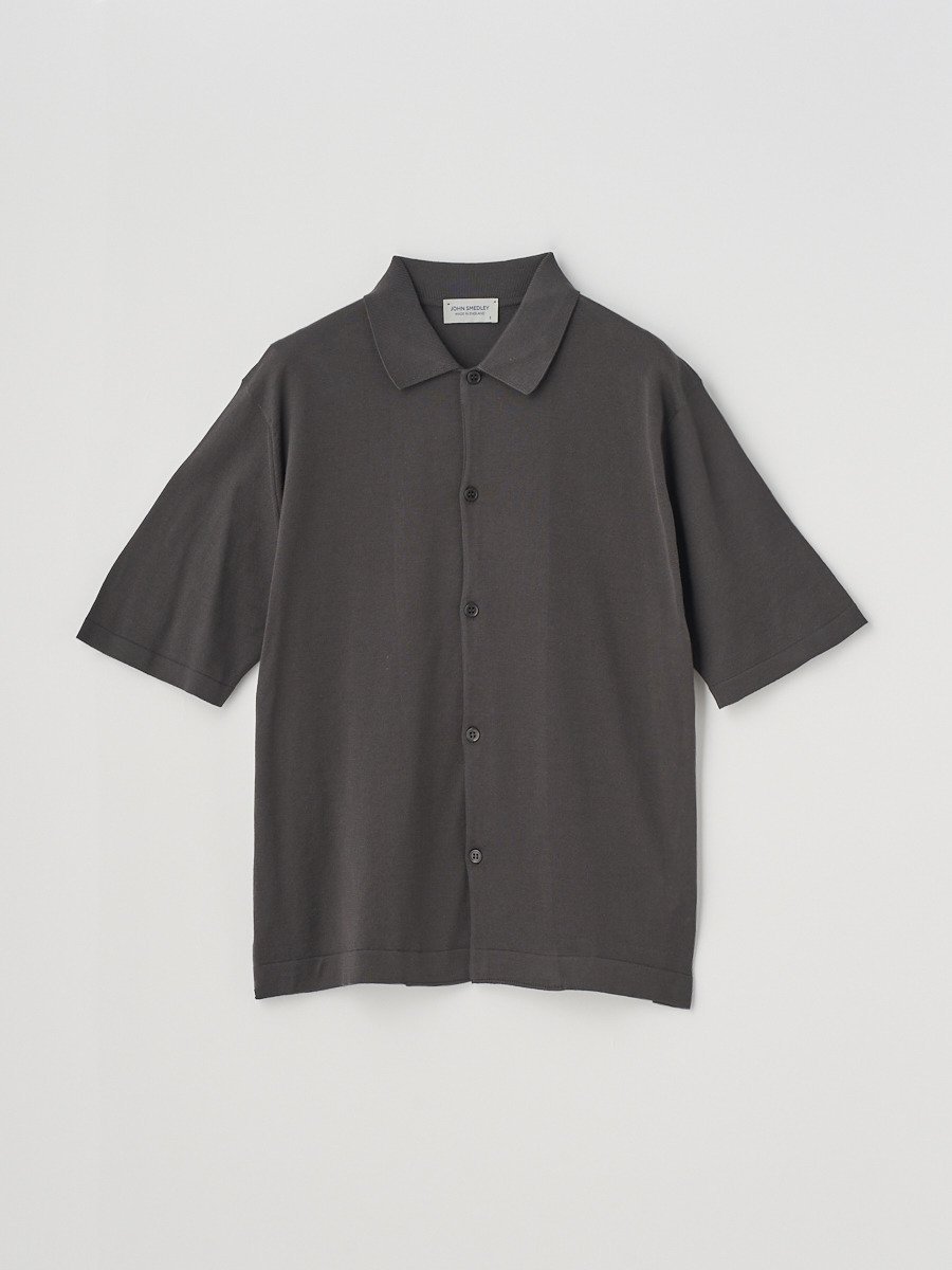 JOHN SMEDLEY Short sleeved Welt hem Shirt Cardigan ｜ S4674 ｜ 30G ジョンスメドレー トップス ニット パープル【送料無料】