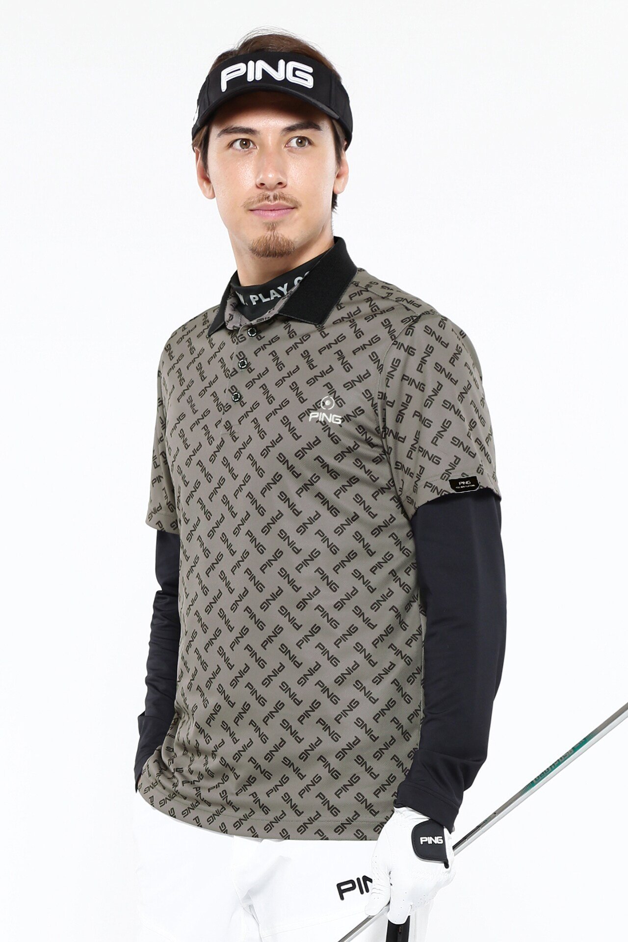 【SALE／50%OFF】PING APPAREL レイヤードツインセット ＜PERFORMANCE＞ (MENS) ピン アパレル トップス ポロシャツ グレー ブラック ホワイト イエロー オレンジ【送料無料】