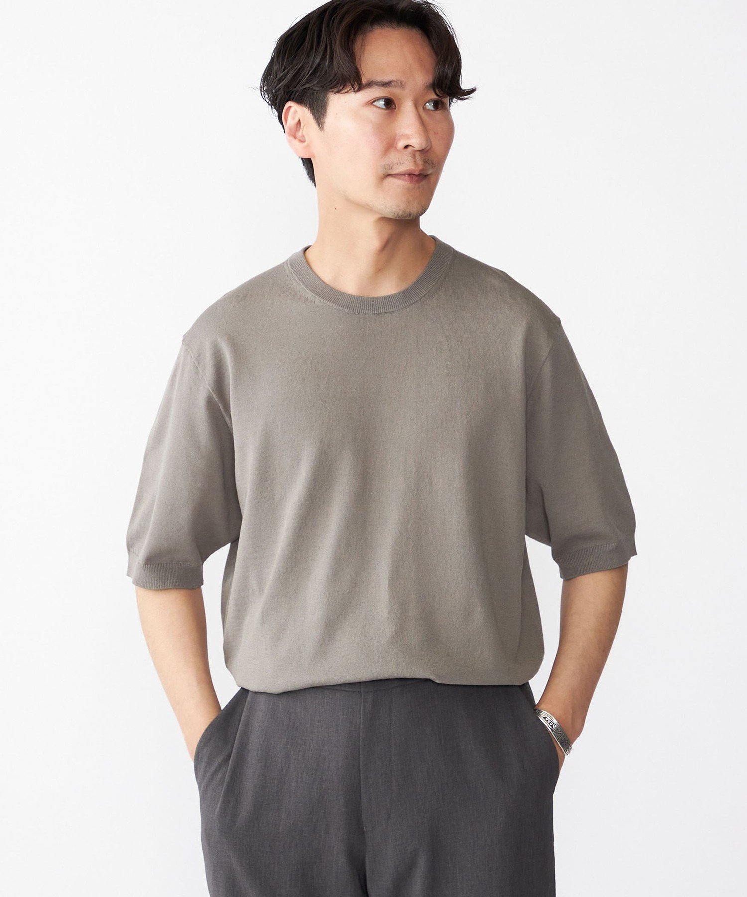 SHIPS MEN SHIPS: リネン*TEXBRID クルーネック ニット Tシャツ シップス 