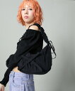 LHP SIS/エスアイエス/リボンギャザーミニバッグ エルエイチピー バッグ その他のバッグ シルバー ブラック【送料無料】