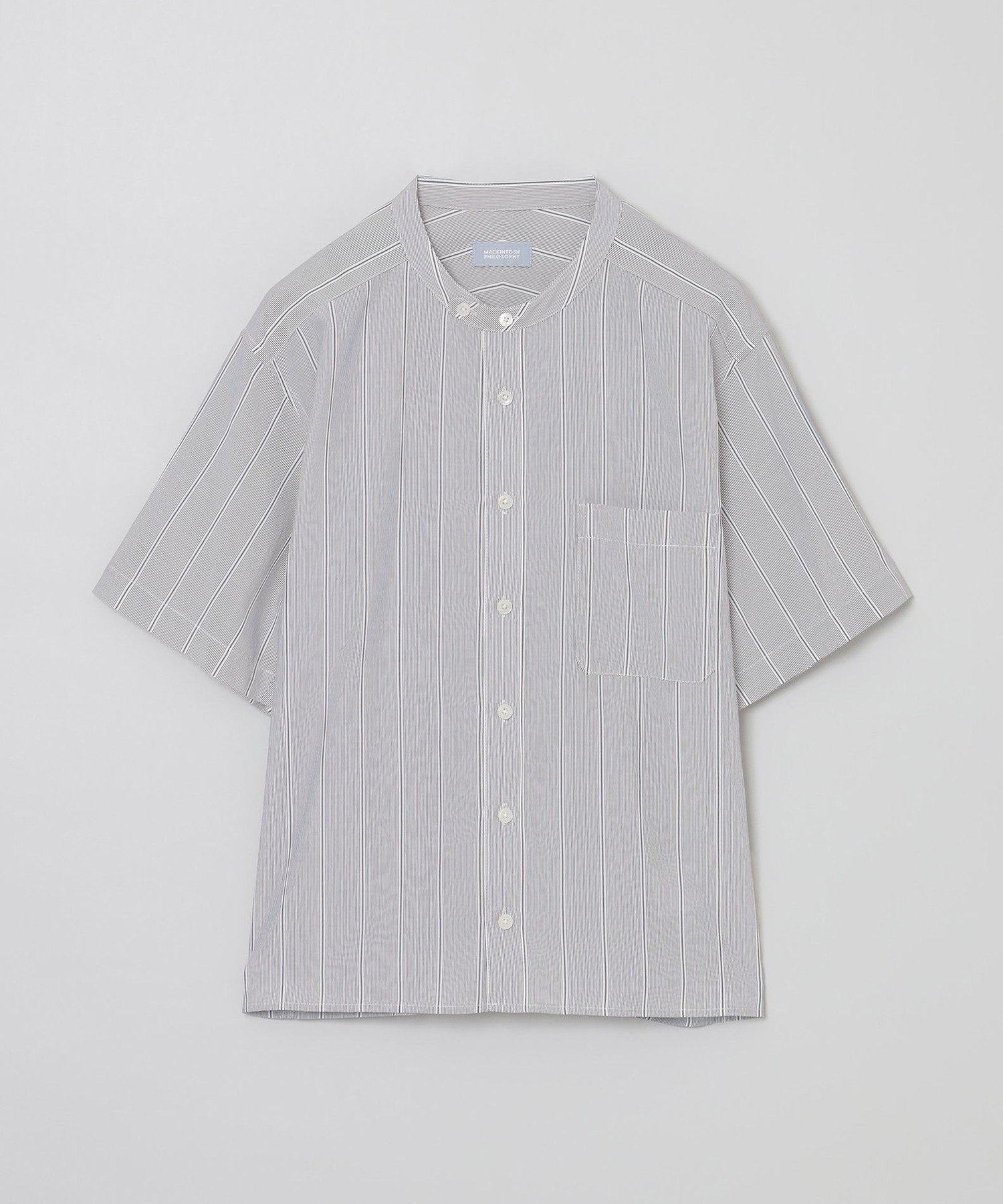 【SALE／44%OFF】MACKINTOSH PHILOSOPHY GREY LABEL ストライプバンドカラー半袖シャツ マッキントッシュ フィロソフィー トップス シャツ・ブラウス レッド グレー【送料無料】