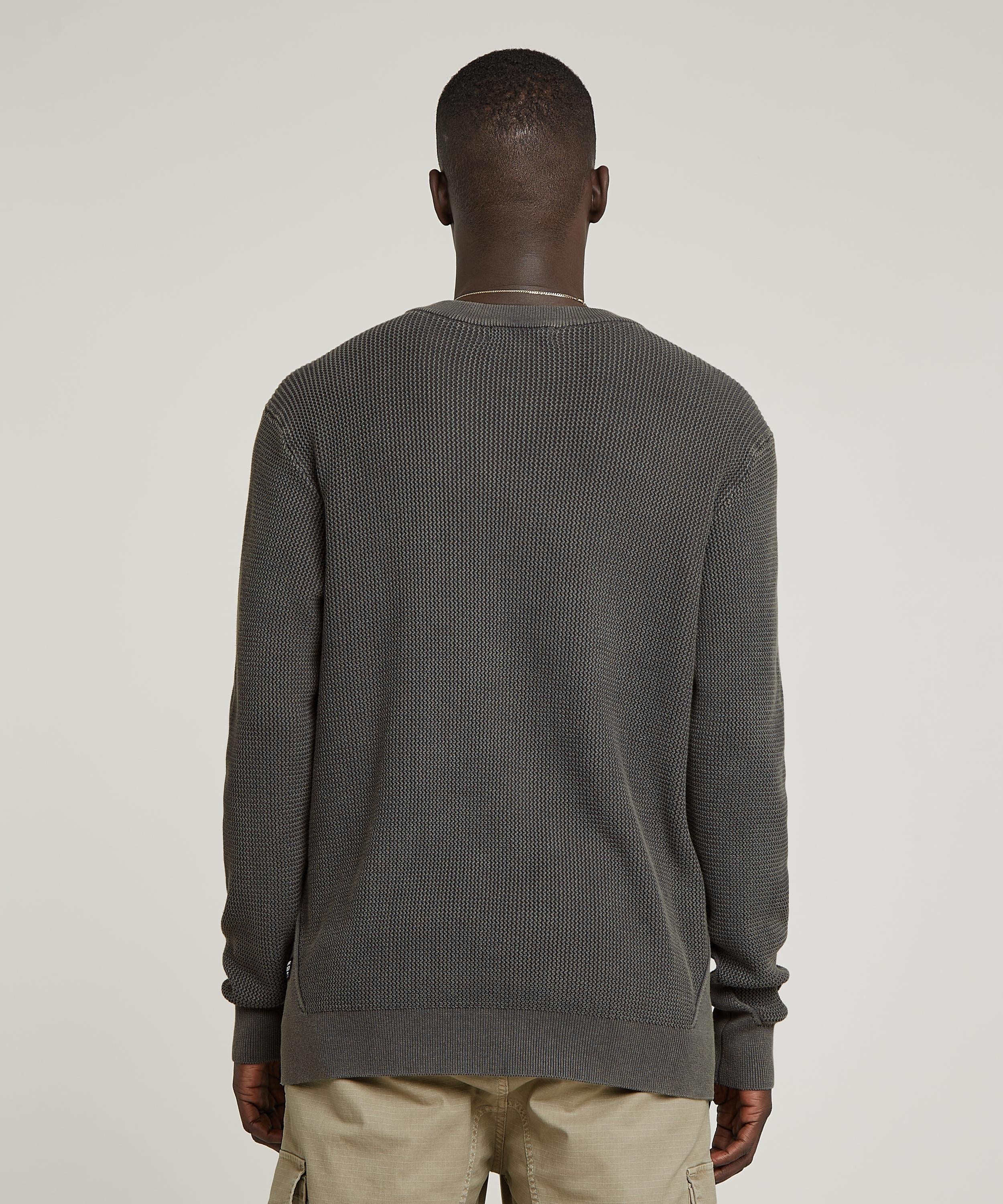 【公式ショップ】SERRATED KNITTED SWEATER/デザイン編みコットンニットセーター ジースターロゥ トップス ニット グレー
