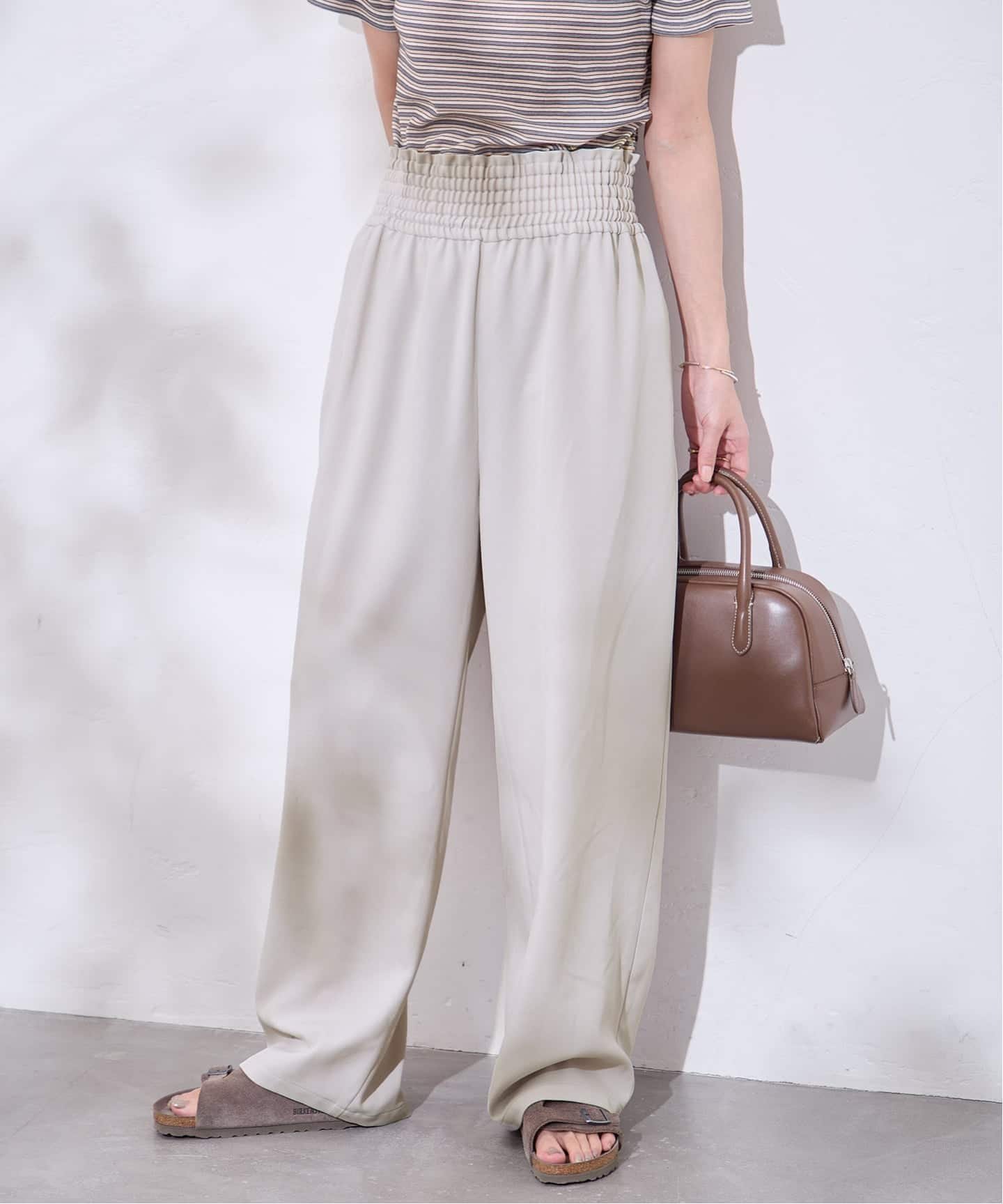 JOURNAL STANDARD 《追加2》ライクストレッチワイドパンツ ジャーナル スタンダード パンツ その他のパンツ ベージュ グレー