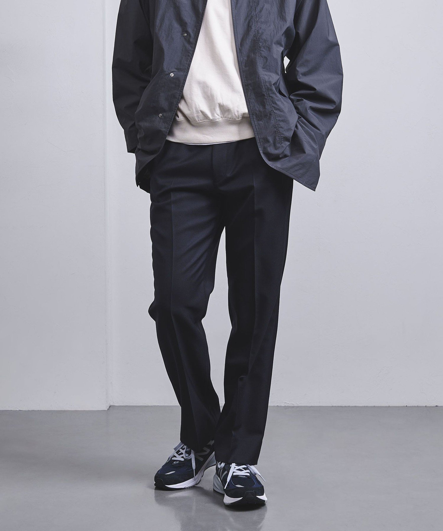 【SALE／60%OFF】UNITED ARROWS サージ モダンストレート パンツ ユナイテッドアローズ アウトレット パンツ スラックス・ドレスパンツ ネイビー【送料無料】