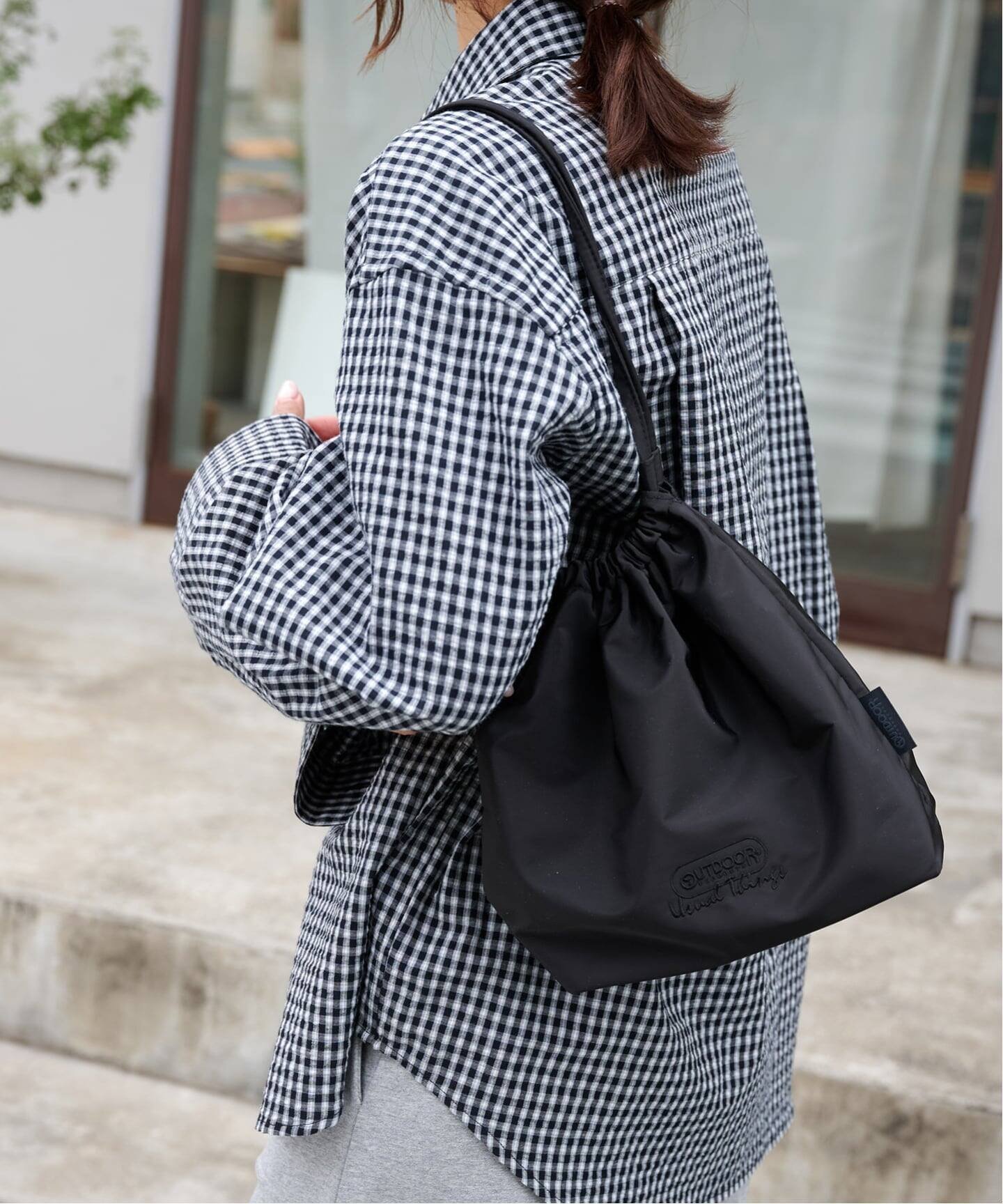 OUTDOOR PRODUCTS Usual Things ≪予約≫BASIC Drawstring BAG アウトドアプロダクツユージュアルシングス バッグ ショルダーバッグ ベージュ ブラック【送料無料】