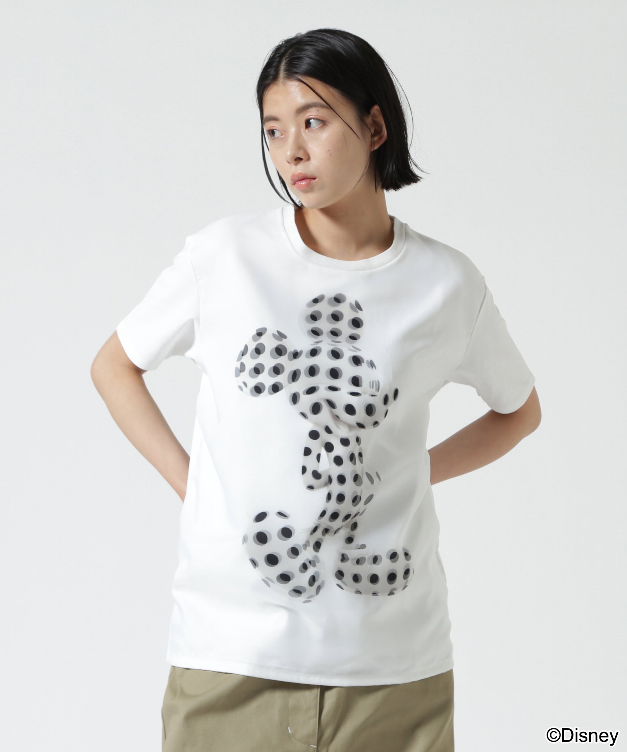 TRIPPY ART(トリッピーアート) DOT MICKEY 3D TEE ビーセカンド トップス カットソー・Tシャツ ホワイト