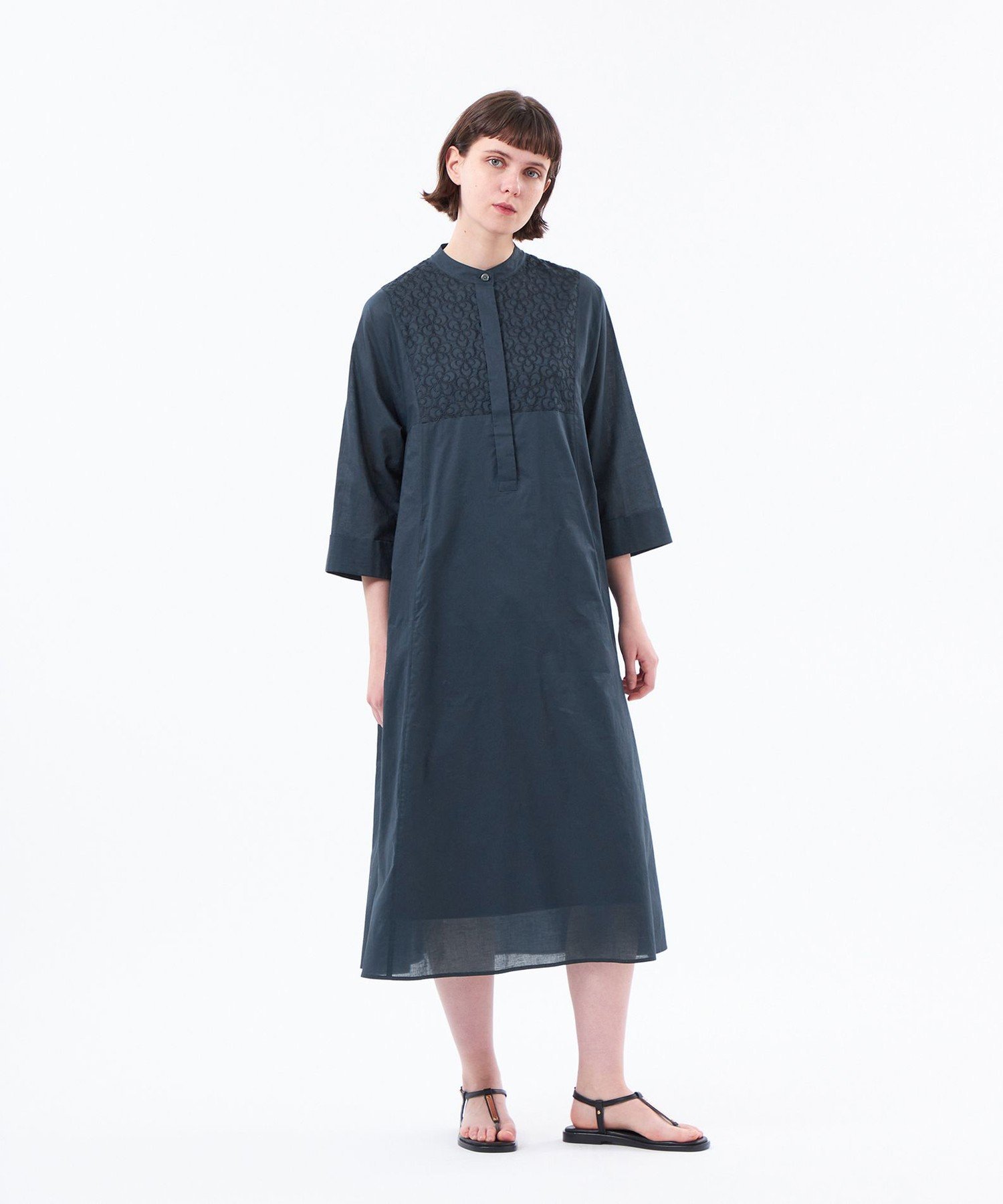 ＜CRANWELL DRESS＞フラワーレース マッキントッシュ フィロソフィー ワンピース・ドレス ワンピース ネイビー ブラウン