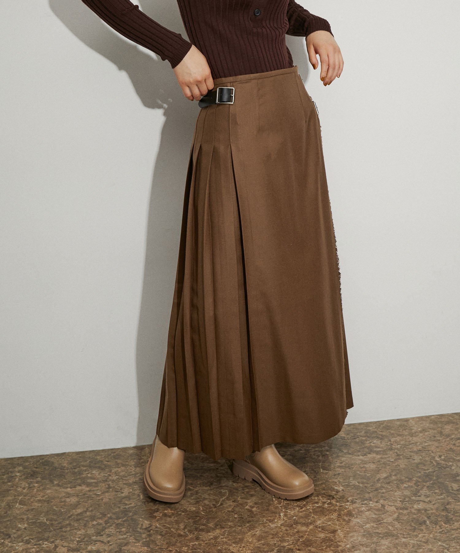 【SALE／50%OFF】ADAM ET ROPE' FEMME 【O'Neil of Dublin for ADAM ET ROPE'】FASHION MAXI KILT アダムエロペ スカート その他のスカート ブラウン ブルー パープル【送料無料】