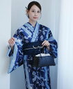 【SALE/49%OFF】utatane 浴衣2点セット 紺ぼかし縞つゆくさ ウタタネ 着物・浴衣・和装小物 浴衣【送料無料】