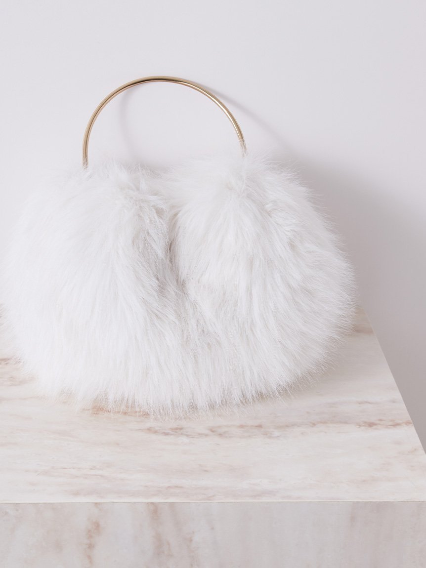 CELFORD フェイクファーメタルハンドルラウンドバッグ セルフォード バッグ ハンドバッグ【送料無料】