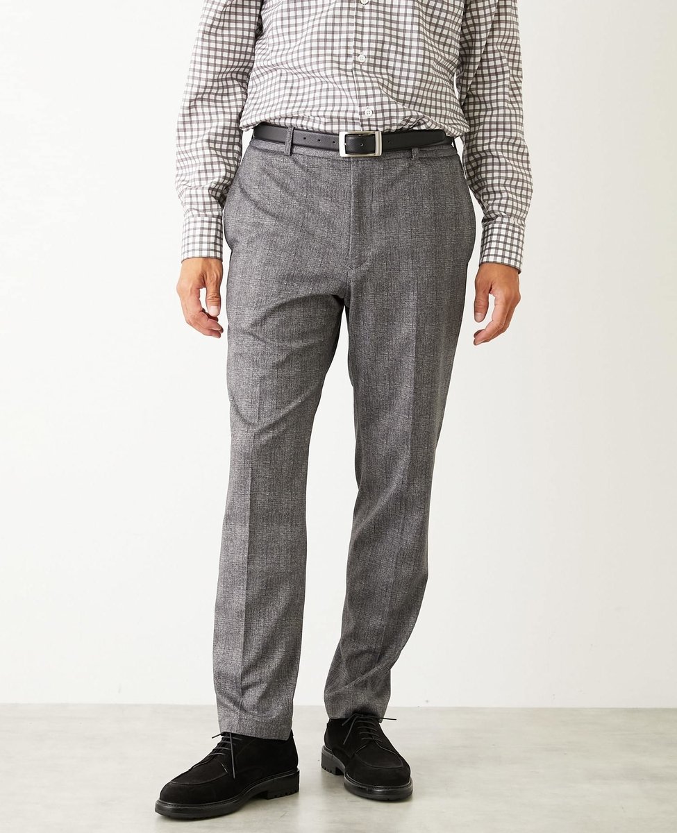 MEN'S MELROSE プリントテックジャージ コンフォートパンツ(セットアップ可) メンズメルローズ パンツ スラックス・ドレスパンツ グレー ネイビー