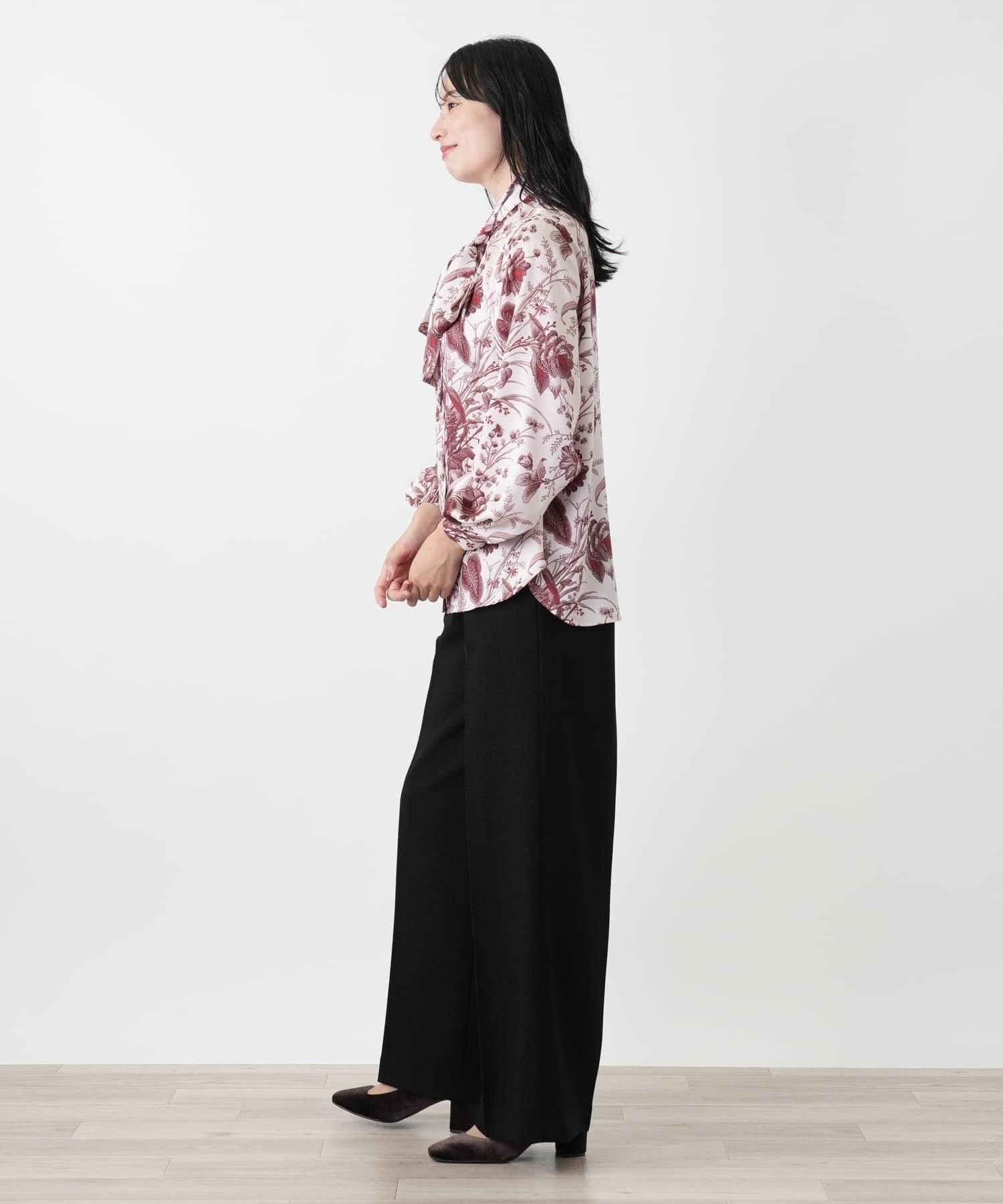 Leilian プリントボウタイブラウス【ROCHAS Premiere】【ERICA】 レリアン トップス シャツ・ブラウス ピンク