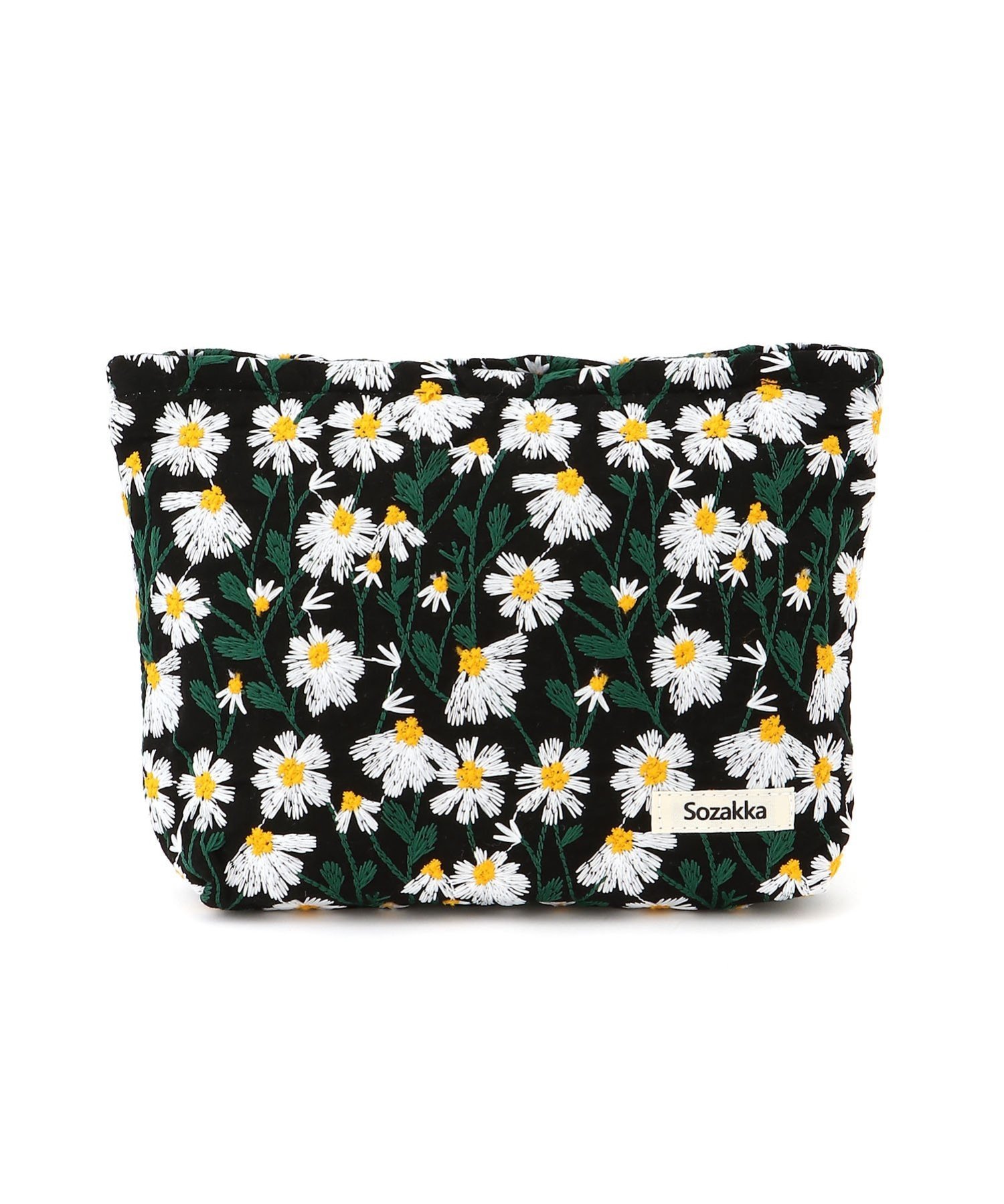 Mignonjour Mignonjour/(W)デイジー柄ポーチ ミニョントレフル ルームヨンマルサンセレクティッド 財布・ポーチ・ケース ポーチ ブラック ベージュ