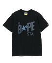 A BATHING APE DENIM BAPE STA LOGO TEE ア ベイシング エイプ トップス カットソー・Tシャツ ブラック ホワイト【送料無料】