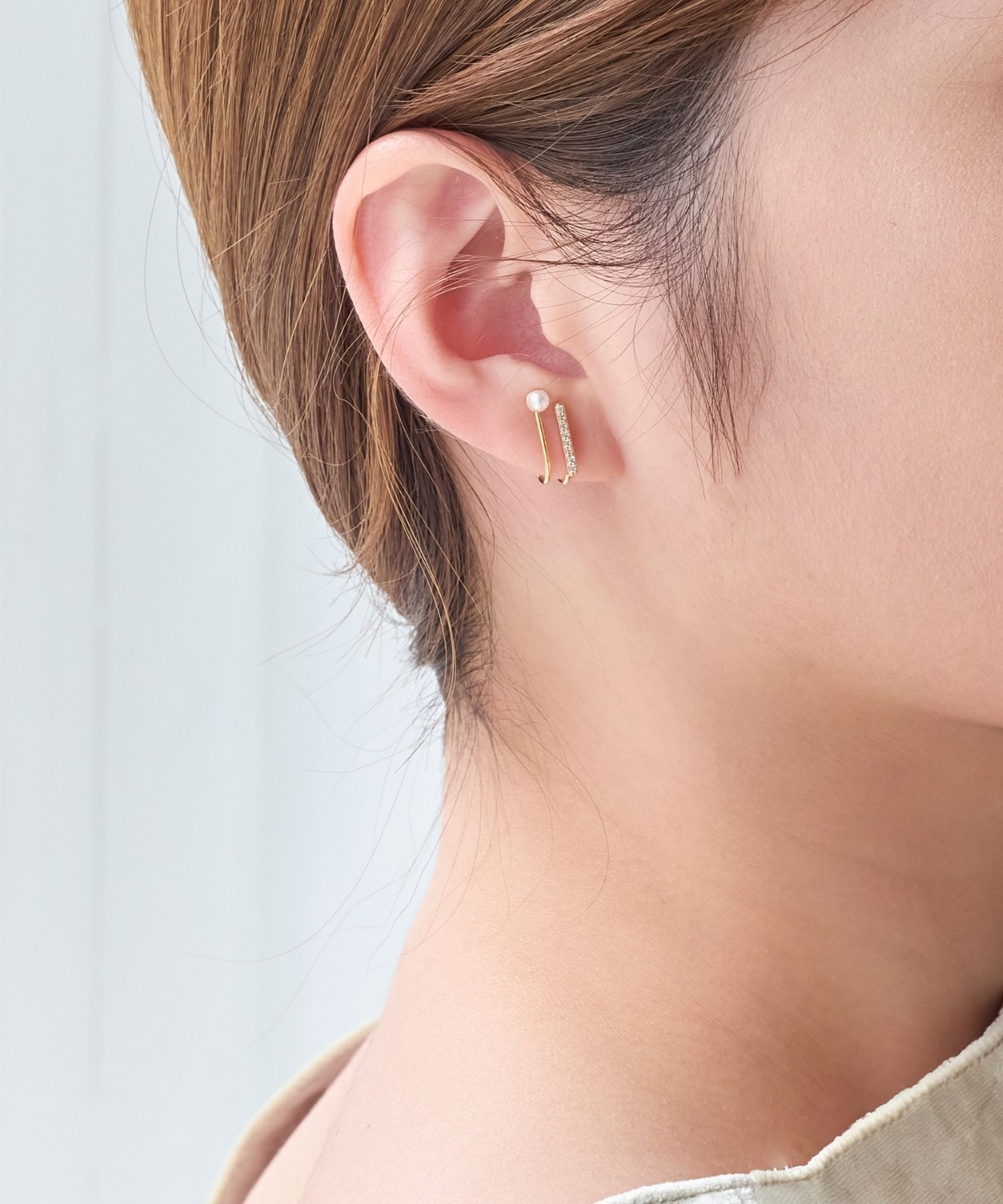 Phoebe 2ラインリッチパールビジュークリップイヤリング ジュエルアディクト アクセサリー・腕時計 イ..