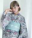Nico@ntique ニコアンティーク 浴衣3点セット チューリップモザイク ブルー Fサイズ ウタタネ 着物・浴衣・和装小物 浴衣 ブルー【送料無料】