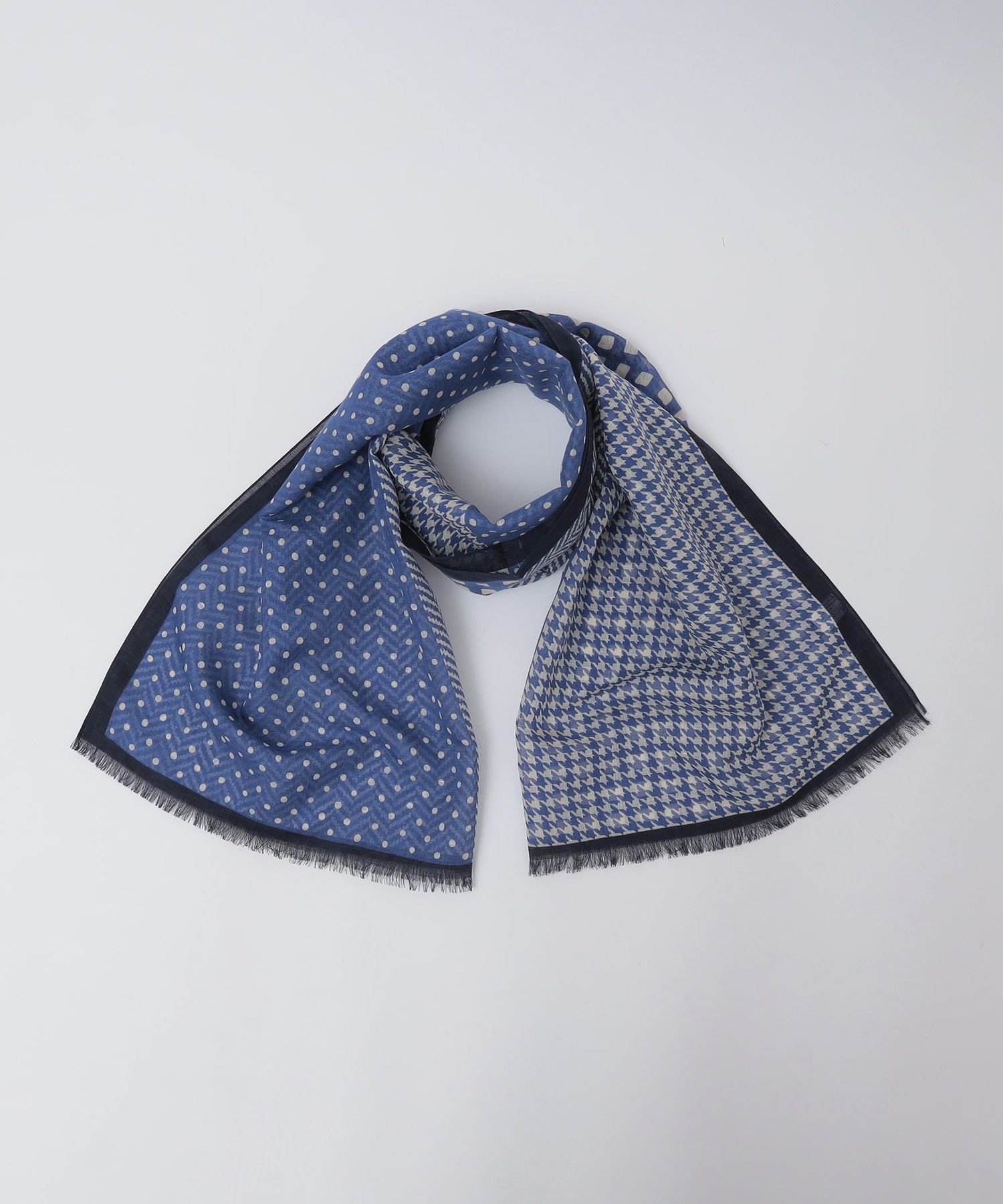 SHIPS MEN Vincenzo Miozza: コットン/リネン パネル スカーフ シップス ファッション雑貨 マフラー・ストール・ネックウォーマー【送料無料】