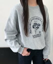 【SALE/47%OFF】LOWO フラワープリント スウェット トレーナー プルオーバー ガール トップス スウェット・トレーナー グレー