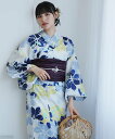 utatane 浴衣2点セット 白地に爽やか花重ね ウタタネ 着物・浴衣・和装小物 浴衣【送料無料】