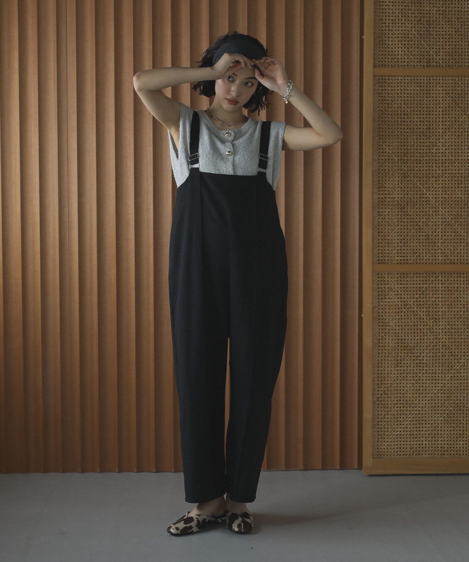 【SALE／66%OFF】Green Parks ピンタックサロペット グリーンパークス オールインワン・オーバーオール..