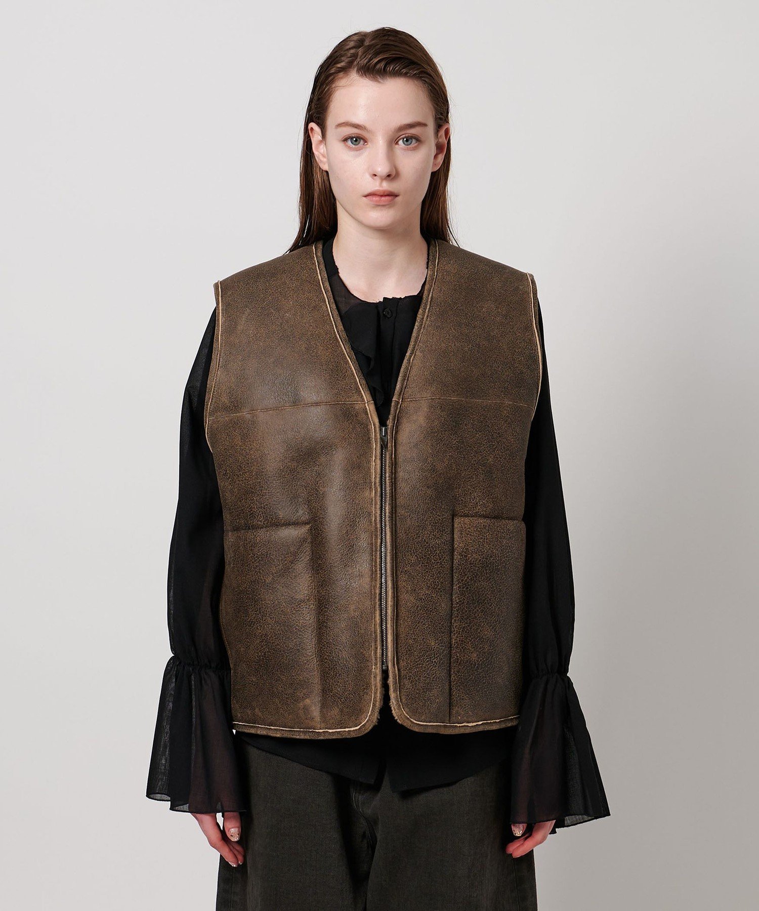 【SALE／50%OFF】ASTRAET ＜ASTRAET＞ムートン ジップベスト UNISEX ユナイテッドアローズ トップス ベスト・ジレ【送料無料】