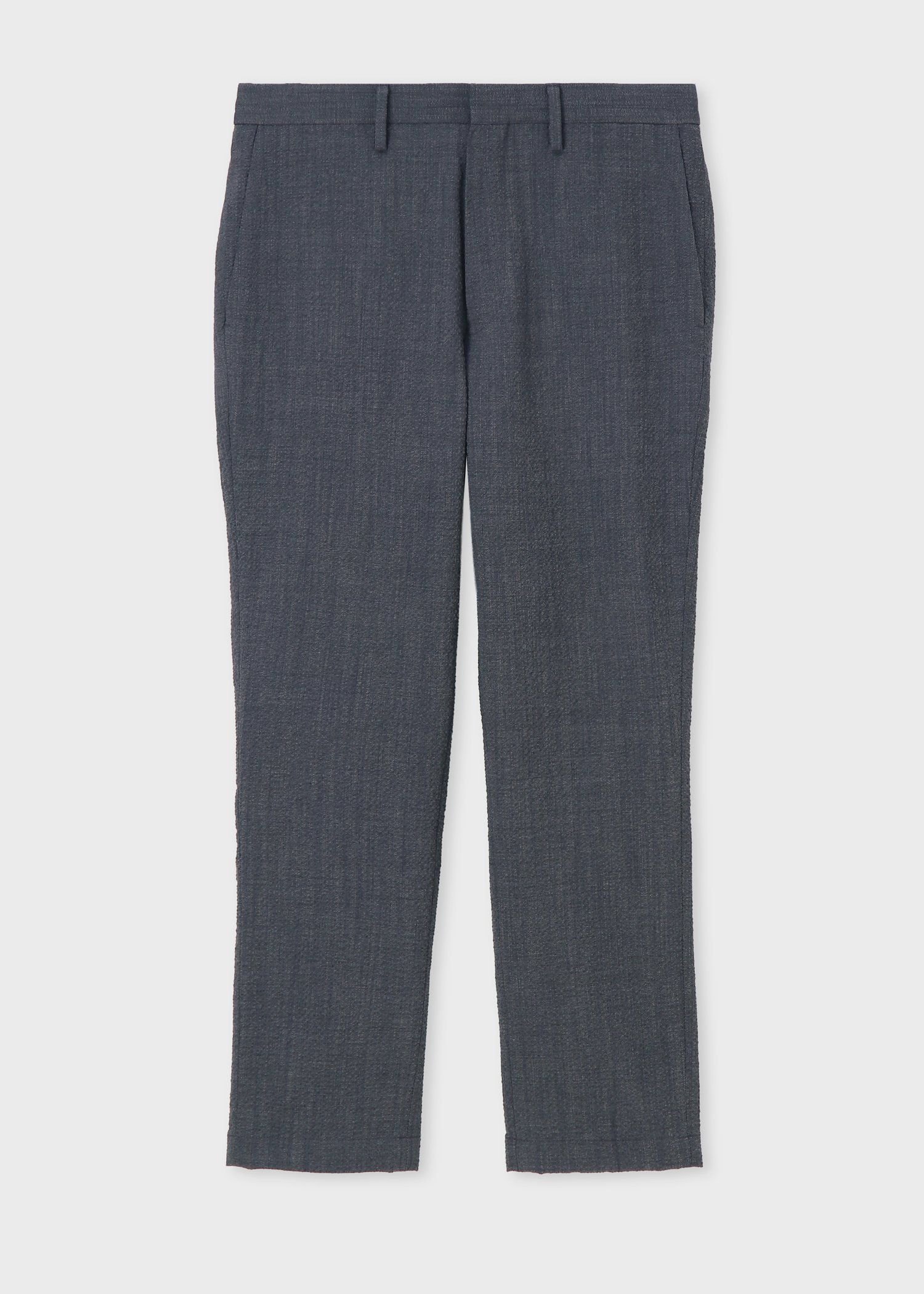 Paul Smith ウールサッカー ストレッチ テーパードトラウザーズ ポール・スミス パンツ その他のパンツ ブルー【送料無料】