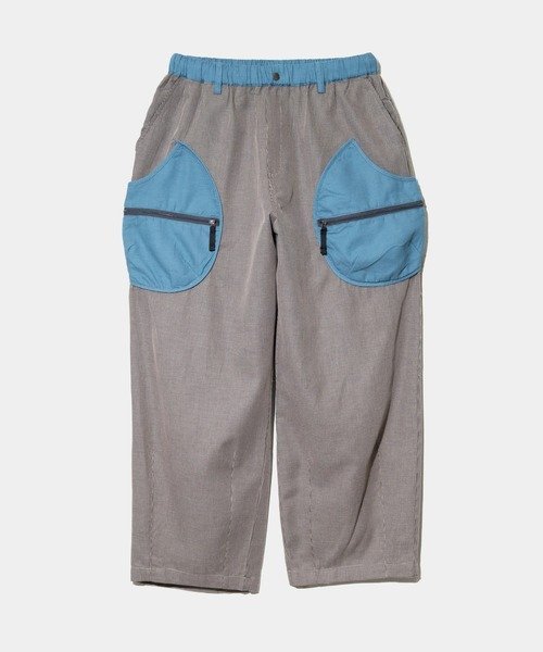 gym master gym master/ジムマスター ワッフルウィーブドロップポケットパンツ (MENS) ゴースローキャラバン パンツ その他のパンツ イエロー ブラウン